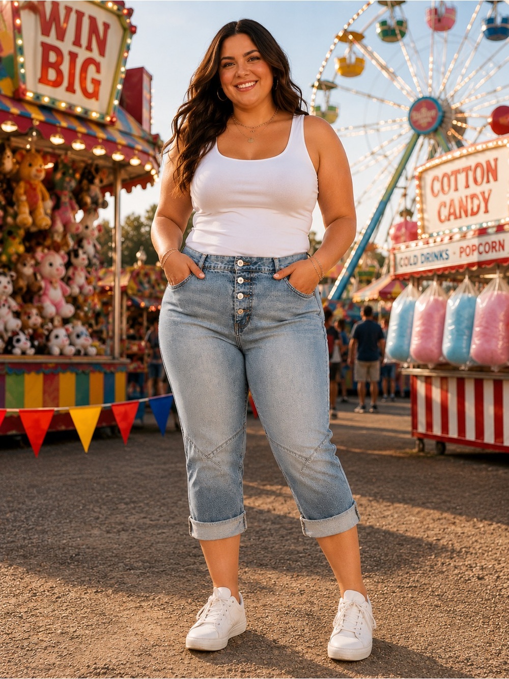 Venezia Light Blue Boyfriend Cropped Button-Fly Jeans